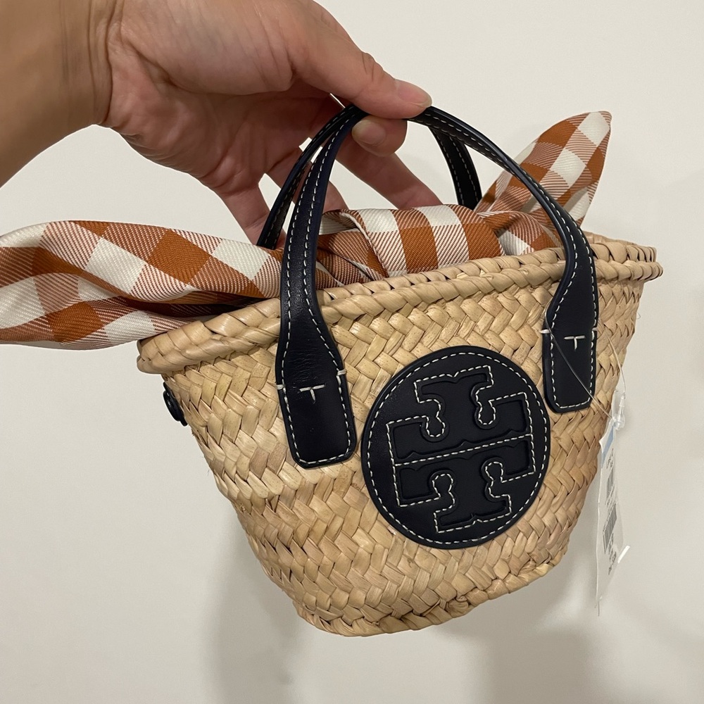 NWT Tory Burch Ella Mini Straw Basket Bag